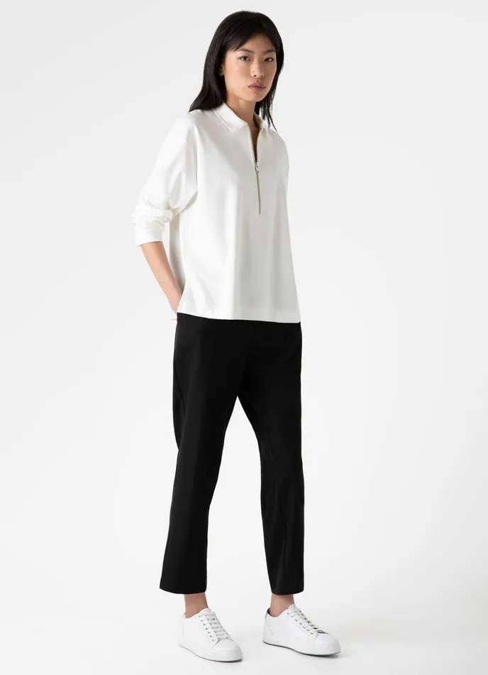Half Zip Heavyweight Polo Ecru Women SUNSPEL Tshirts and Tops