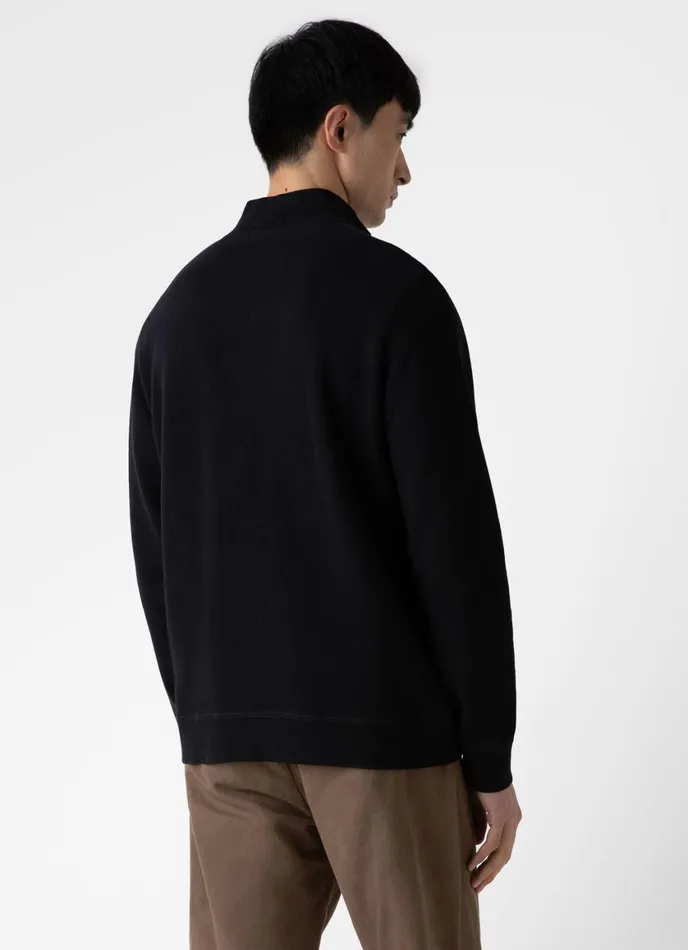 Half Zip Loopback Sweatshirt Black Men SUNSPEL Sweatshirts and Sweatpants