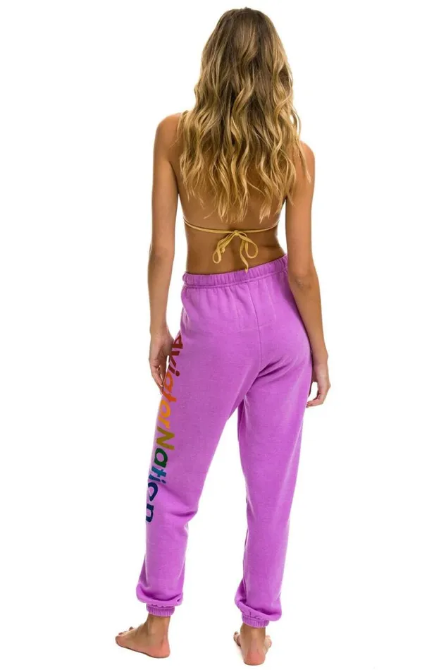 Hamptons Sweatpants 8211 Neon Purple Women Aviator Nation Sweatpants