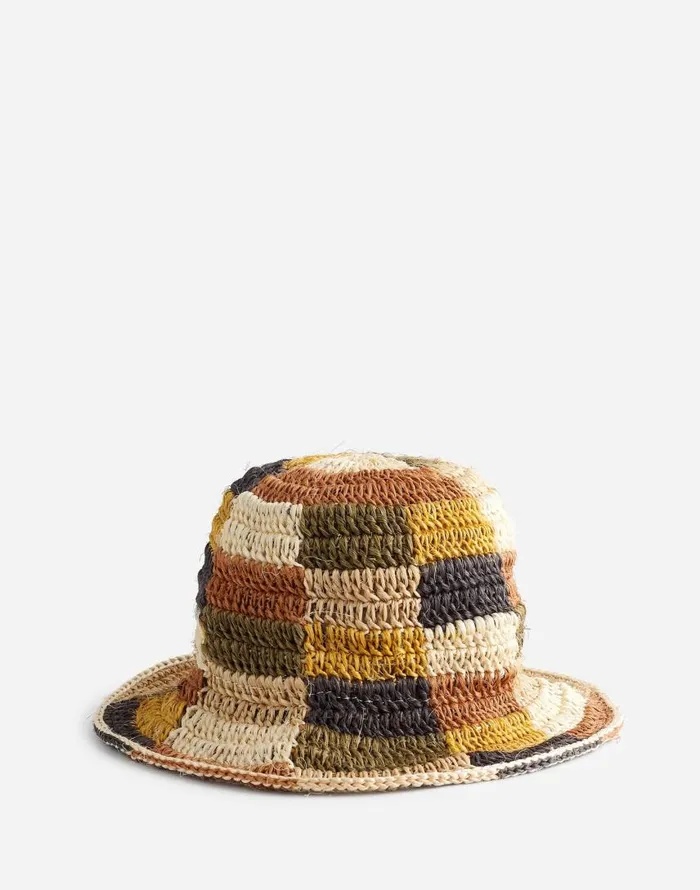Hats Women Madewell MINGA Crocheted Checkered Bucket Hat Multicolor