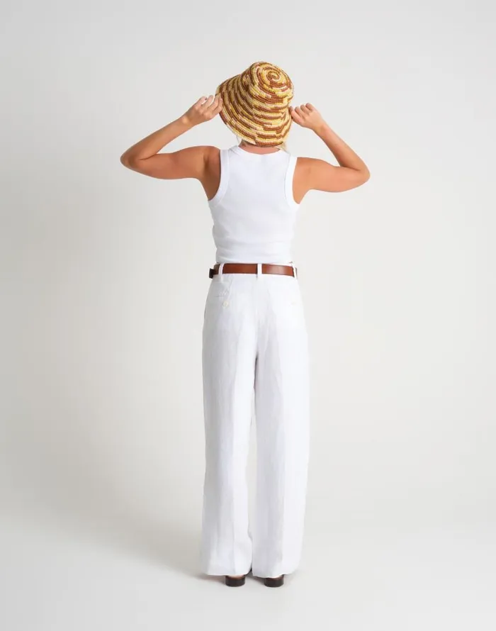 Hats Women Madewell MINGA Crocheted Striped Bucket Hat Orange Multi
