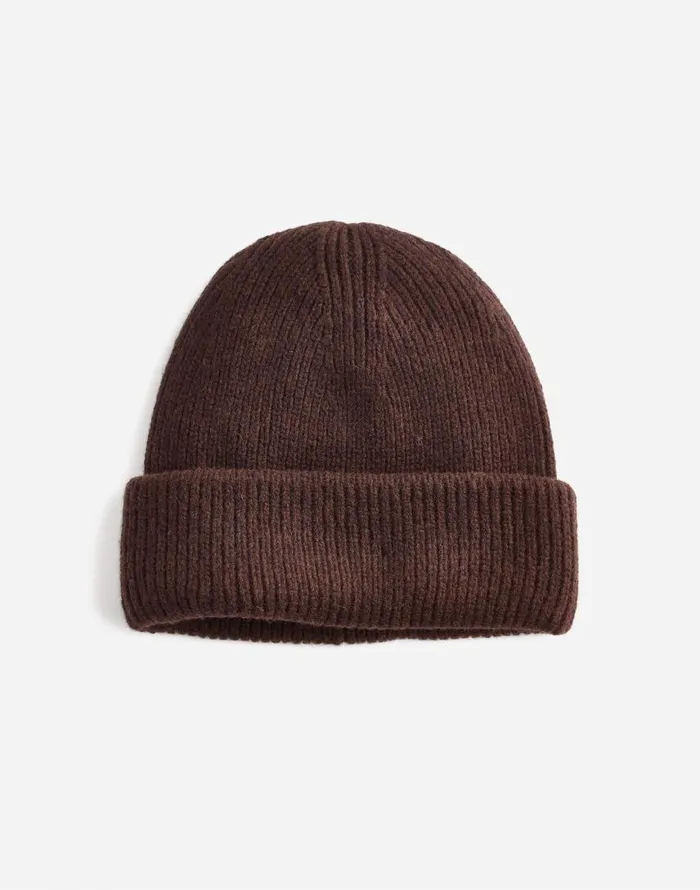 Hats Women Madewell WoolBlend Knit Beanie Hthr Dark Carob