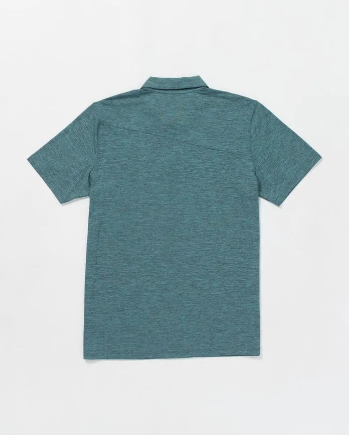 Hazard Pro Polo Short Sleeve Shirt 8211 Sea Blue Mens Volcom Mountain Biking