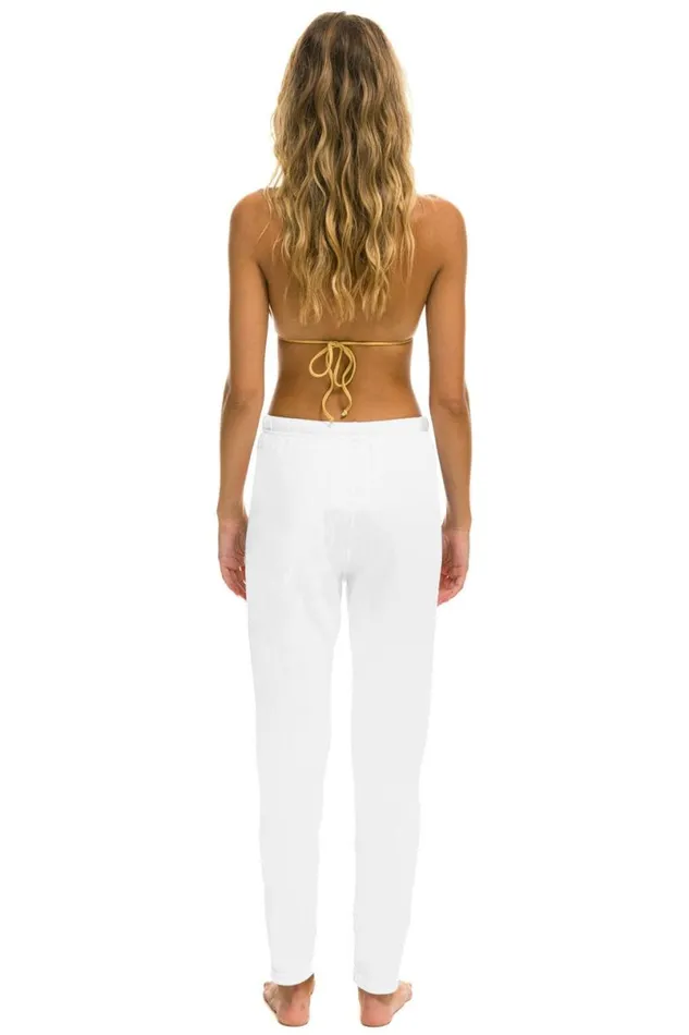 Heart Stitch Jogger Sweatpants 8211 White Women Aviator Nation Sweatpants