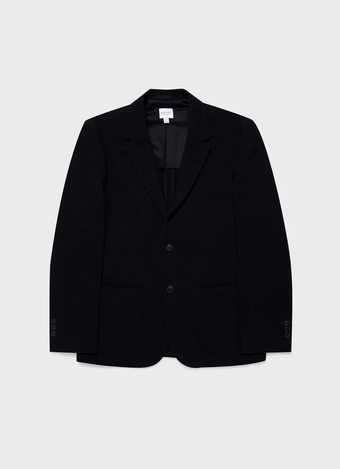 Heavy Wool Jersey Blazer Navy Men Jackets and Coats ussunspel