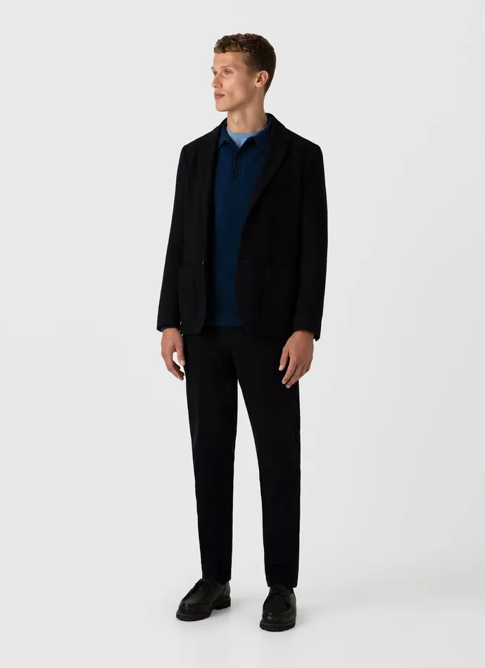 Heavy Wool Jersey Blazer Navy Men Jackets and Coats ussunspel Heavy Wool Jersey Blazer Navy Men Jackets and Coats ussunspel