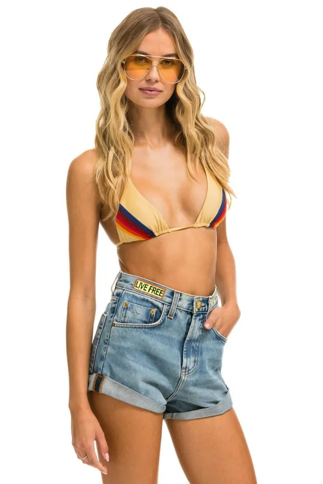 Hi Rise Rocker Live Free Bolt Jean Shorts 8211 Vintage WomenMen Aviator Nation Denim