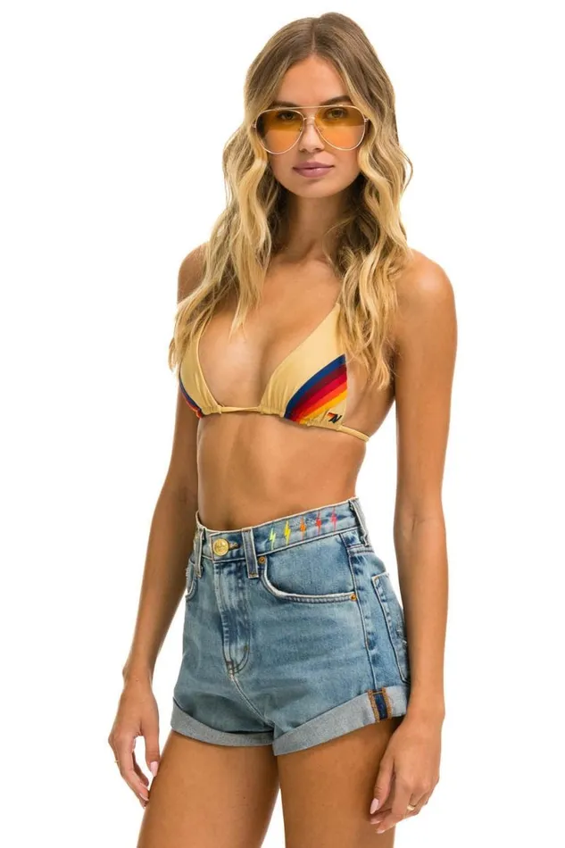 Hi Rise Rocker Live Free Bolt Jean Shorts 8211 Vintage WomenMen Aviator Nation Denim