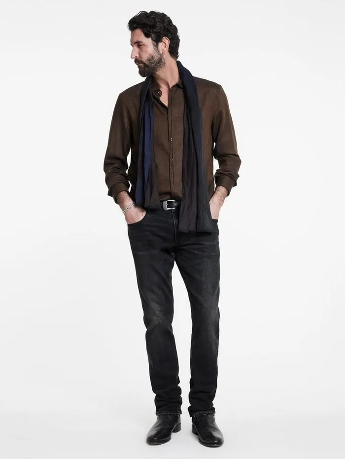 HICKORY SHIRT Lt Chocolate Men John Varvatos Shirts