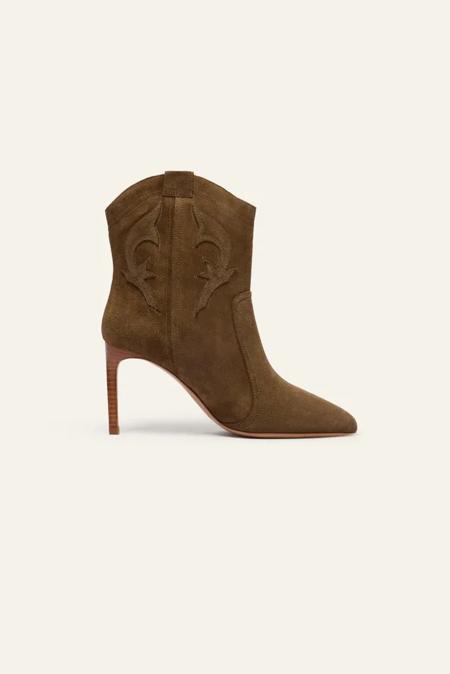 HighHeeled Ankle Boots Boots Green Women Baandsh Shoes