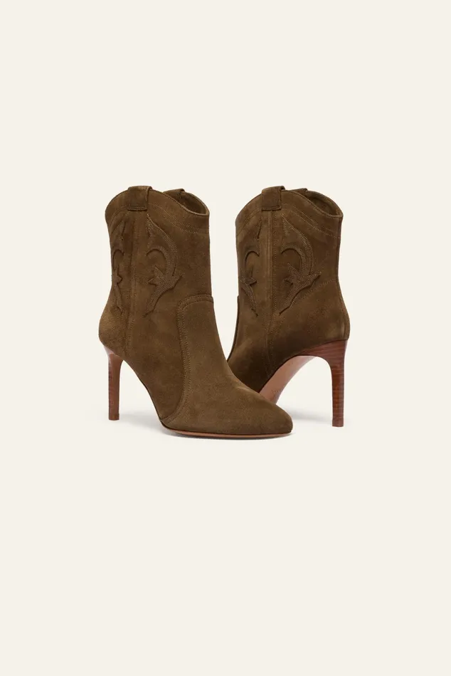 HighHeeled Ankle Boots Boots Green Women Baandsh Shoes
