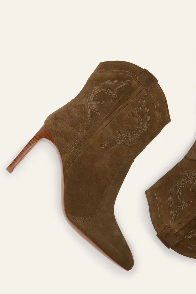 HighHeeled Ankle Boots Boots Green Women Baandsh Shoes