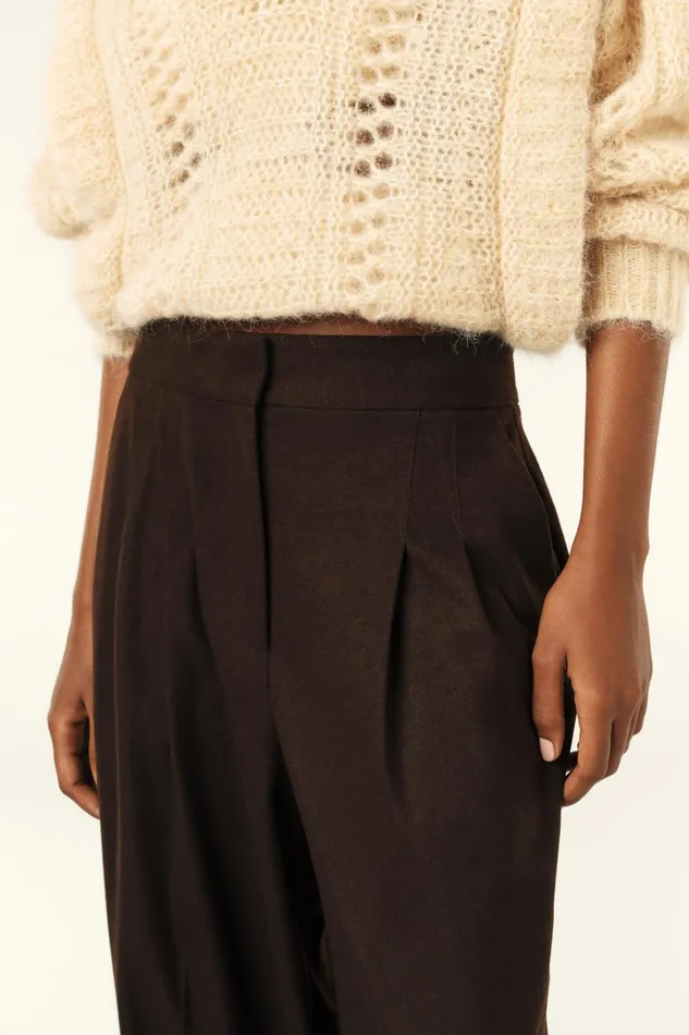 HighRise Pants Bedwin Beige Women Baandsh Pants and Jeans