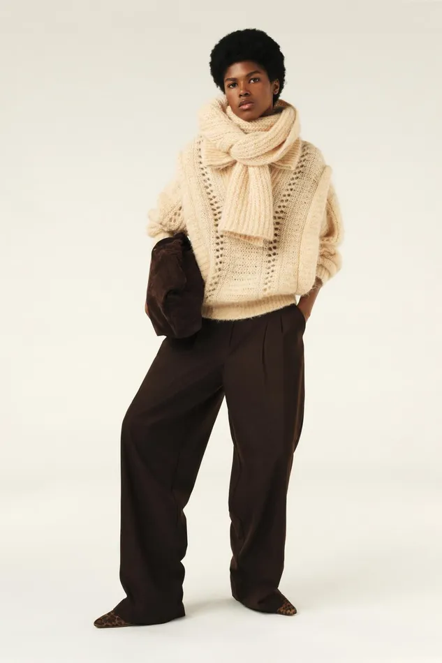 HighRise Pants Bedwin Beige Women Baandsh Pants and Jeans