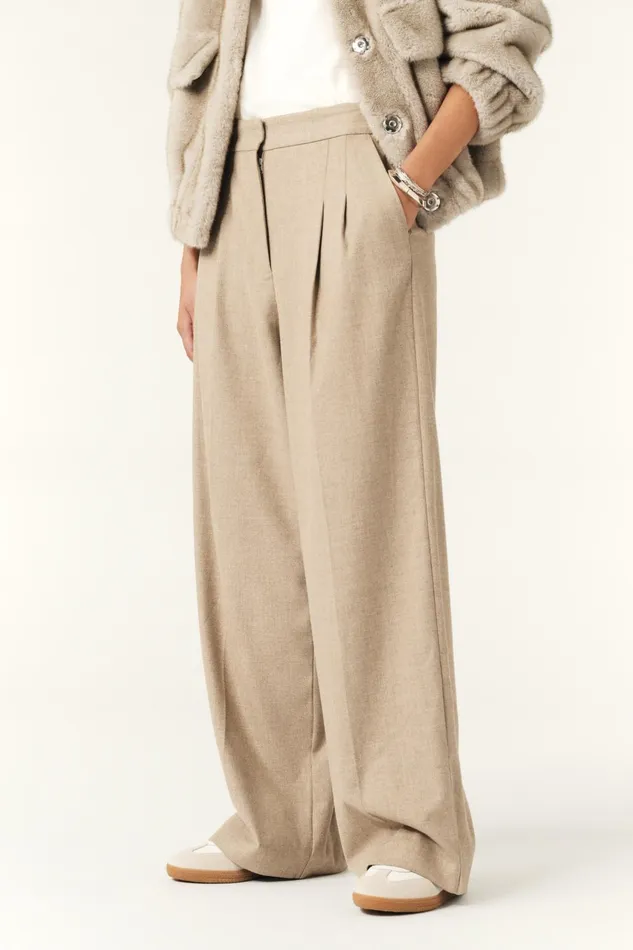 HighRise Pants Bedwin Beige Women Baandsh Pants and Jeans