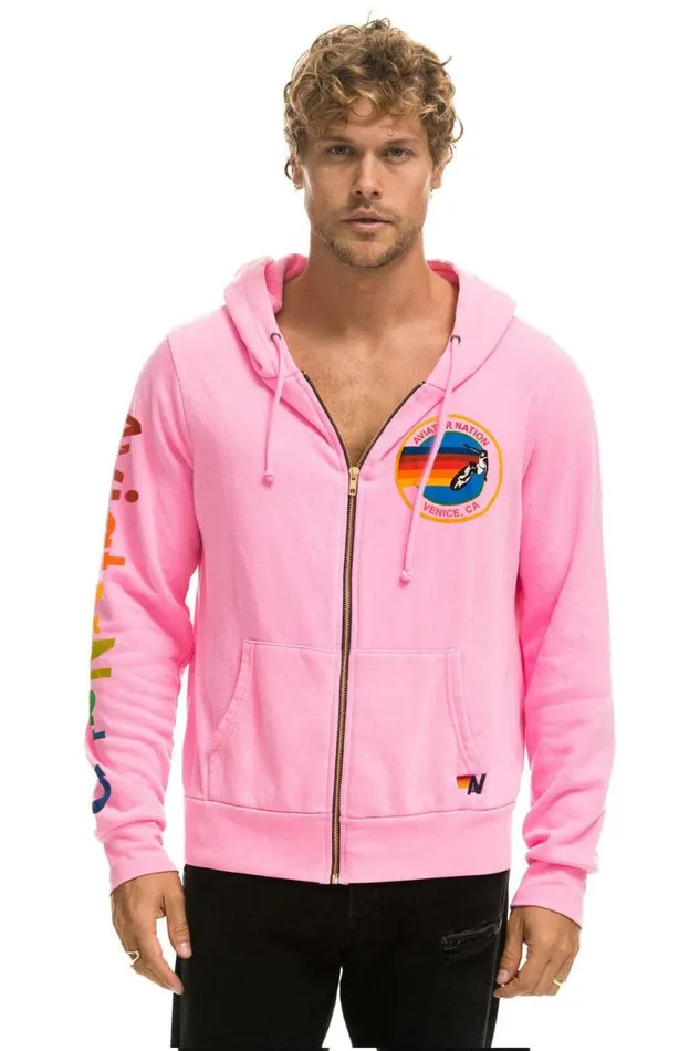Hoodie 8211 Neon Pink WomenMen Aviator Nation Hoodies