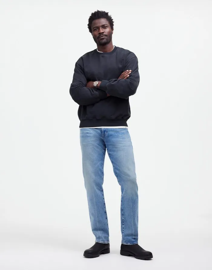 Hoodies and Sweatshirts Men Madewell The McCarren Midweight Crewneck Sweatshirt True Black