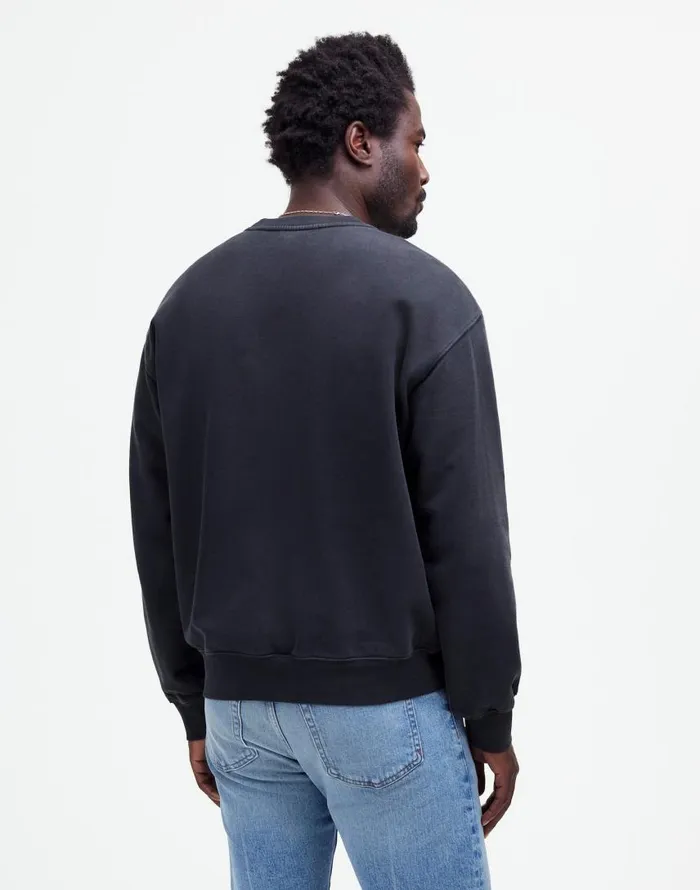 Hoodies and Sweatshirts Men Madewell The McCarren Midweight Crewneck Sweatshirt True Black