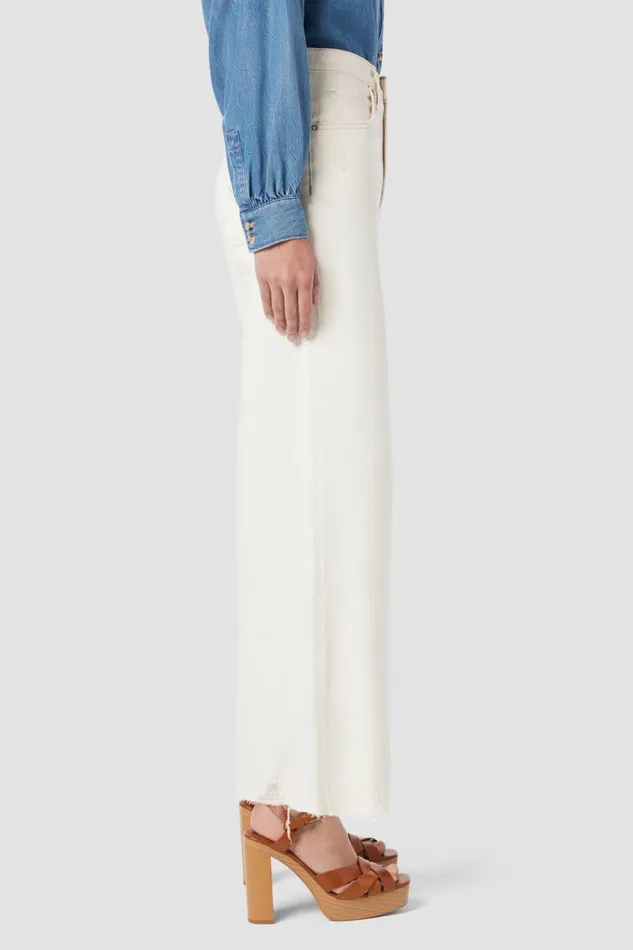 Hudson Jeans Cropped James HighRise Wide Leg Crop Jean Ecru Destructed Hem 8211 Women Hudson Jeans Cropped James HighRise Wide Leg Crop Jean Ecru Destructed Hem 8211 Women