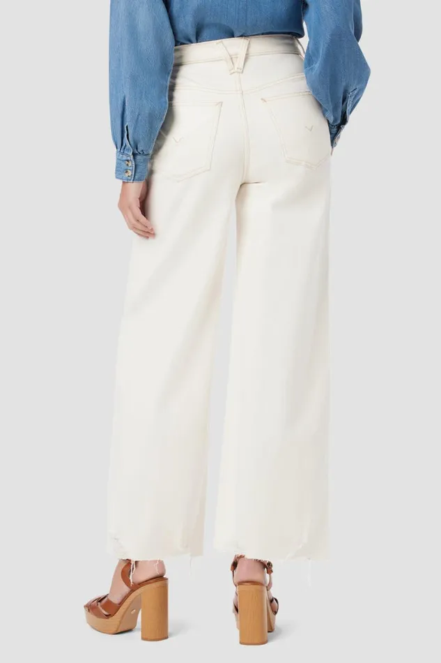 Hudson Jeans Cropped James HighRise Wide Leg Crop Jean Ecru Destructed Hem 8211 Women Hudson Jeans Cropped James HighRise Wide Leg Crop Jean Ecru Destructed Hem 8211 Women