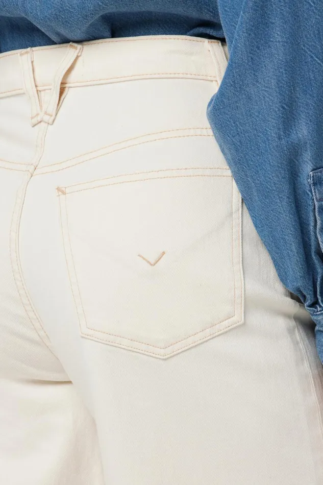 Hudson Jeans Cropped James HighRise Wide Leg Crop Jean Ecru Destructed Hem 8211 Women Hudson Jeans Cropped James HighRise Wide Leg Crop Jean Ecru Destructed Hem 8211 Women