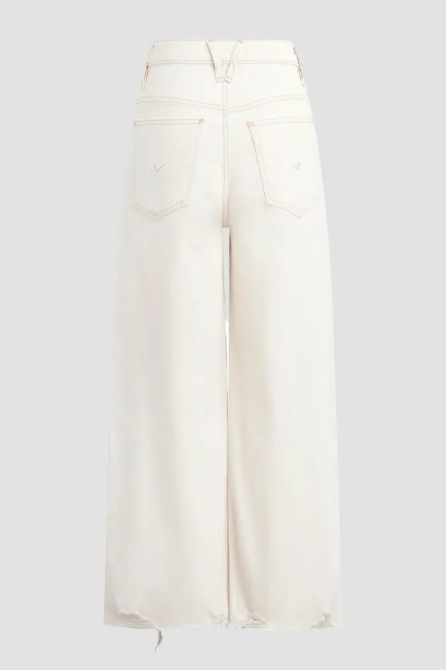 Hudson Jeans Cropped James HighRise Wide Leg Crop Jean Ecru Destructed Hem 8211 Women Hudson Jeans Cropped James HighRise Wide Leg Crop Jean Ecru Destructed Hem 8211 Women