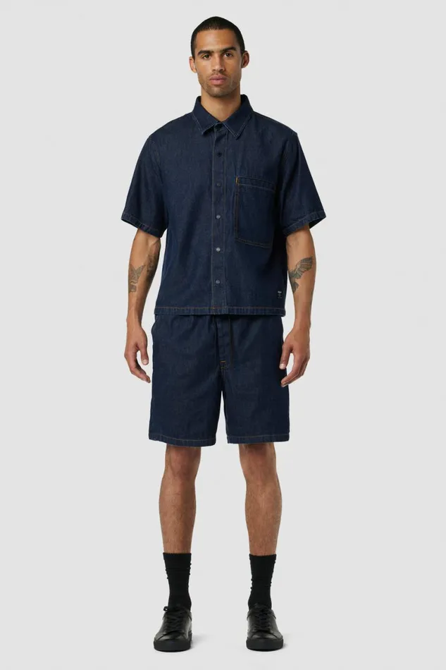 Hudson Jeans Shorts Drawcord Short Dark Chambray 8211 Men Hudson Jeans Shorts Drawcord Short Dark Chambray 8211 Men