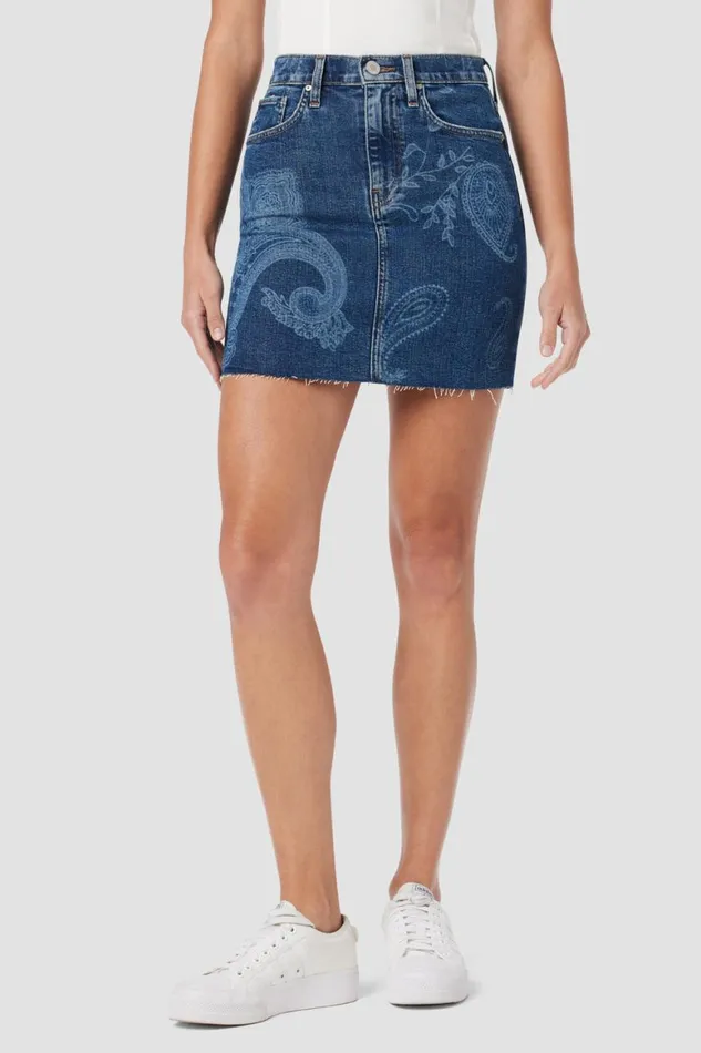 Hudson Jeans Skirts Viper Mini Skirt Indigo Paisley 8211 Women