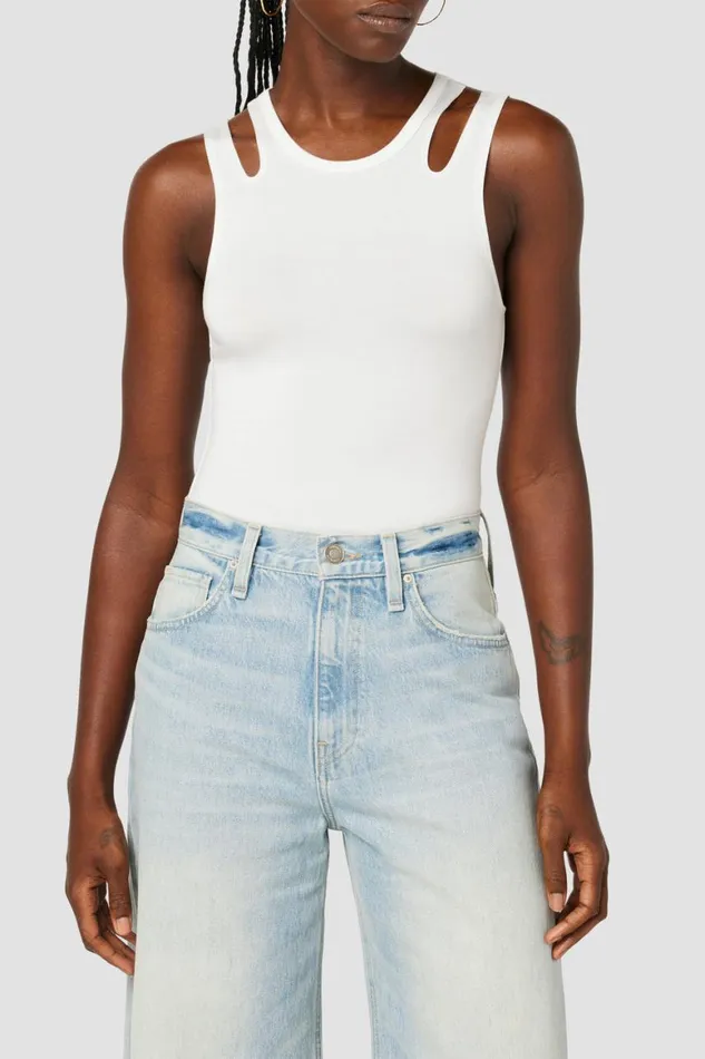 Hudson Jeans Tops and Sweaters Cut Out Bodysuit Ivory 8211 Women
