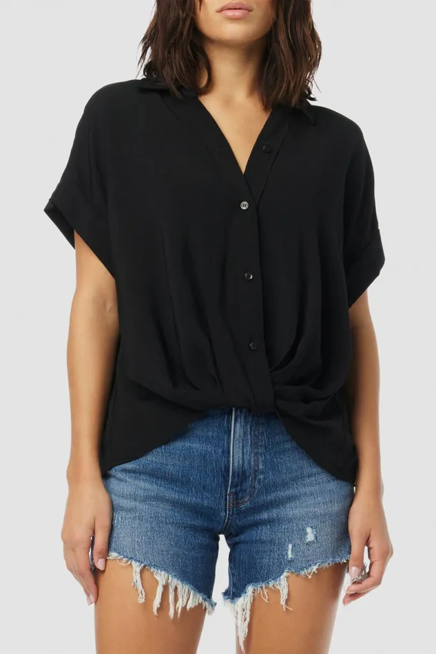 Hudson Jeans Tops and Sweaters Knotted Button Down Shirt Black 8211 Women