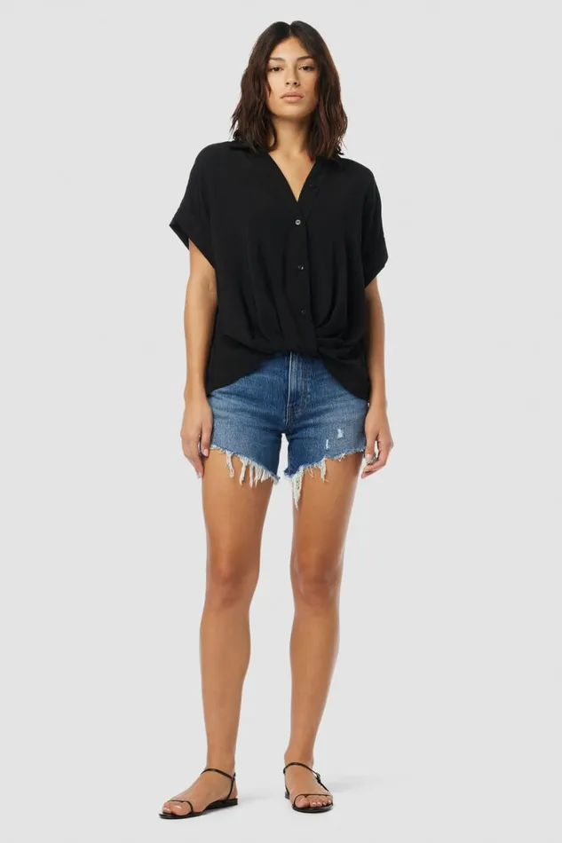 Hudson Jeans Tops and Sweaters Knotted Button Down Shirt Black 8211 Women Hudson Jeans Tops and Sweaters Knotted Button Down Shirt Black 8211 Women