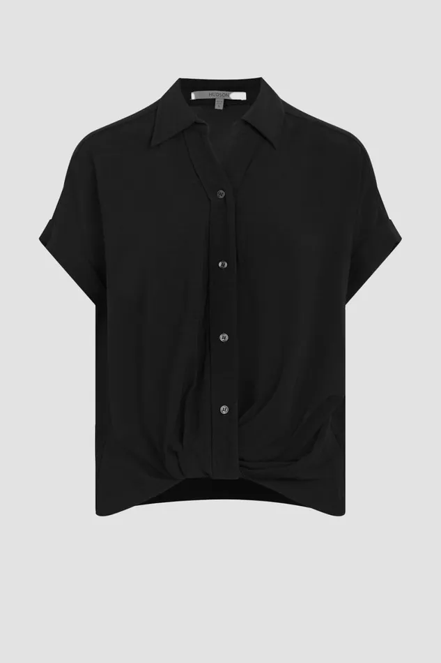 Hudson Jeans Tops and Sweaters Knotted Button Down Shirt Black 8211 Women Hudson Jeans Tops and Sweaters Knotted Button Down Shirt Black 8211 Women