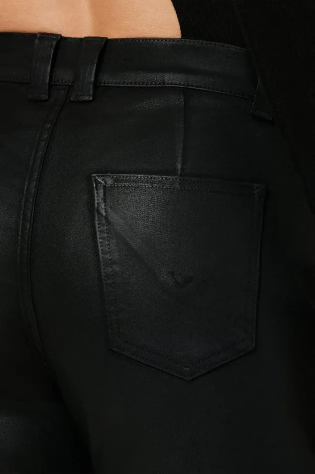 Hudson Jeans Wide Leg HighRise Welt Pocket Wide Leg Cargo Coated Black Beauty 8211 Women Hudson Jeans Wide Leg HighRise Welt Pocket Wide Leg Cargo Coated Black Beauty 8211 Women