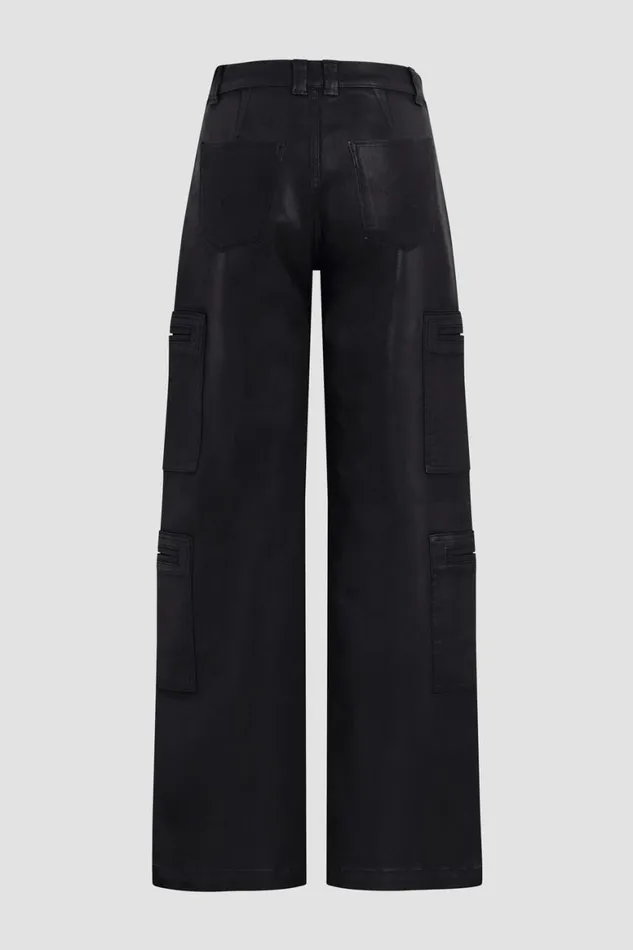 Hudson Jeans Wide Leg HighRise Welt Pocket Wide Leg Cargo Coated Black Beauty 8211 Women Hudson Jeans Wide Leg HighRise Welt Pocket Wide Leg Cargo Coated Black Beauty 8211 Women