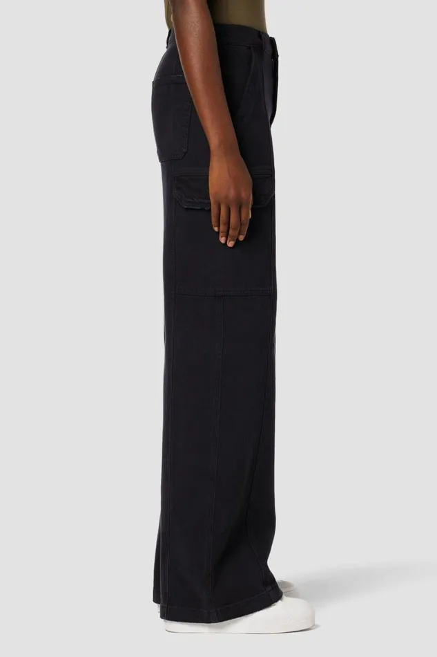Hudson Jeans Wide Leg HighRise Wide Leg Cargo Black 8211 Women