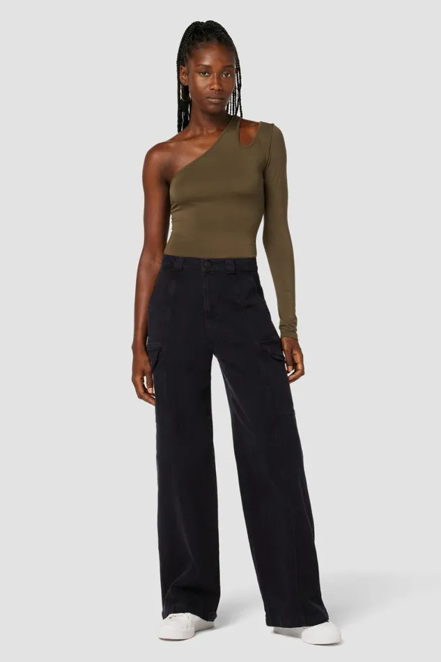 Hudson Jeans Wide Leg HighRise Wide Leg Cargo Black 8211 Women