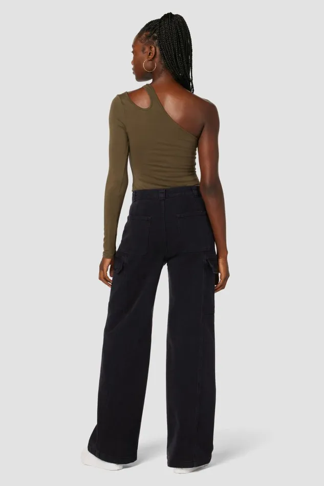 Hudson Jeans Wide Leg HighRise Wide Leg Cargo Black 8211 Women