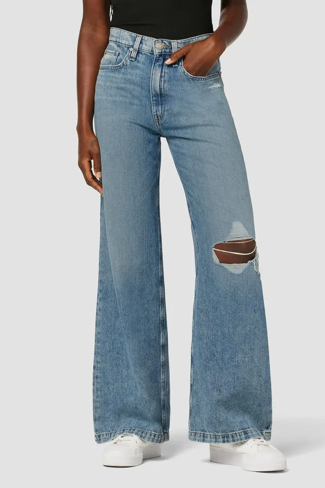 Hudson Jeans Wide Leg Jodie HighRise Loose Wide Leg Jean Thunder Destructed 8211 Women Hudson Jeans Wide Leg Jodie HighRise Loose Wide Leg Jean Thunder Destructed 8211 Women