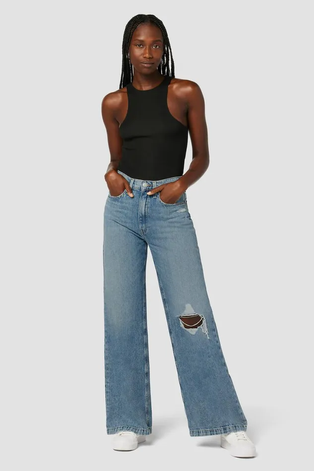 Hudson Jeans Wide Leg Jodie HighRise Loose Wide Leg Jean Thunder Destructed 8211 Women Hudson Jeans Wide Leg Jodie HighRise Loose Wide Leg Jean Thunder Destructed 8211 Women
