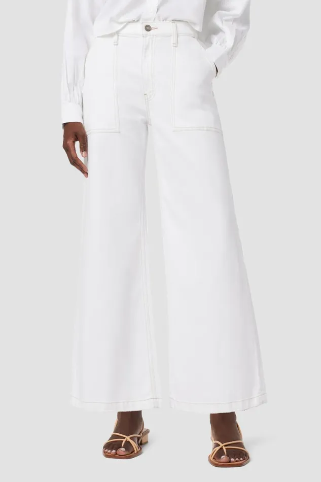 Hudson Jeans Wide Leg Jodie HighRise Wide Leg Crop Jean White 8211 Women