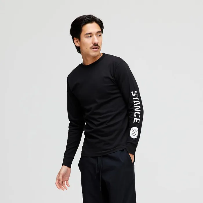 Icon Long Sleeve Tee Black Men Stance Graphics