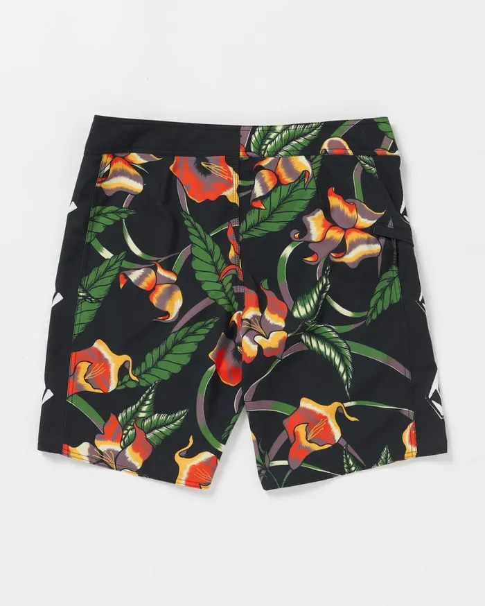 Iconic Floral ModTech Trunks 8211 Black Mens Volcom Boardshorts and Trunks