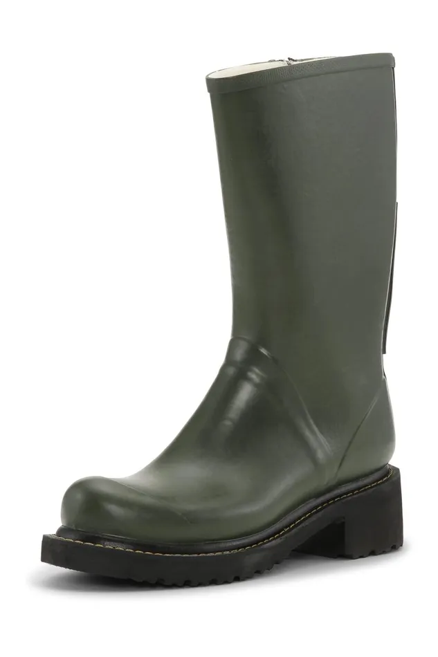 Ilse Jacobsen 34 Rubber Boots With Zip 8211 Army Women Rainboots Medium