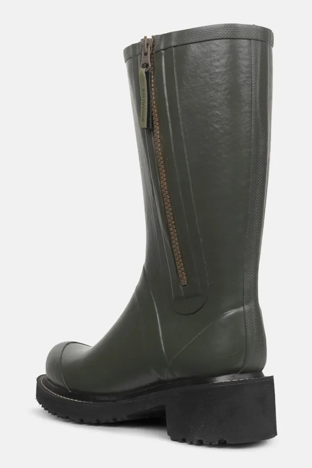 Ilse Jacobsen 34 Rubber Boots With Zip 8211 Army Women Rainboots Medium