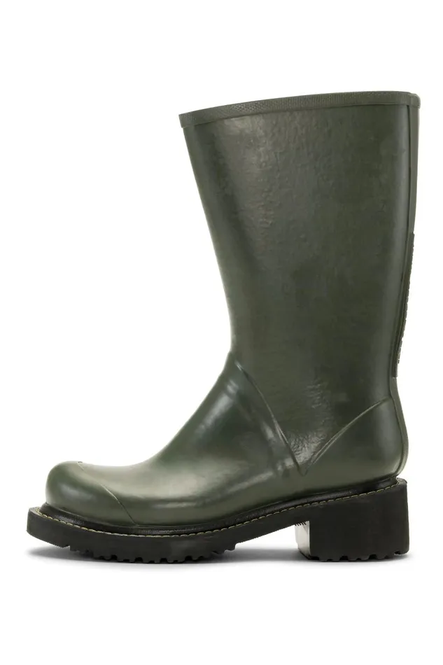 Ilse Jacobsen 34 Rubber Boots With Zip 8211 Army Women Rainboots Medium