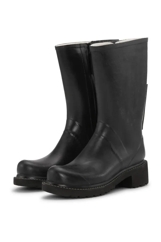Ilse Jacobsen 34 Rubber Boots With Zip 8211 Black Women Rainboots Medium