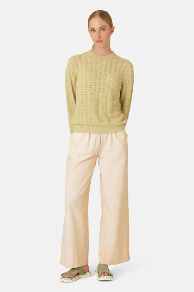 Ilse Jacobsen Crew Neck 8211 Olive Grass Women Clothing