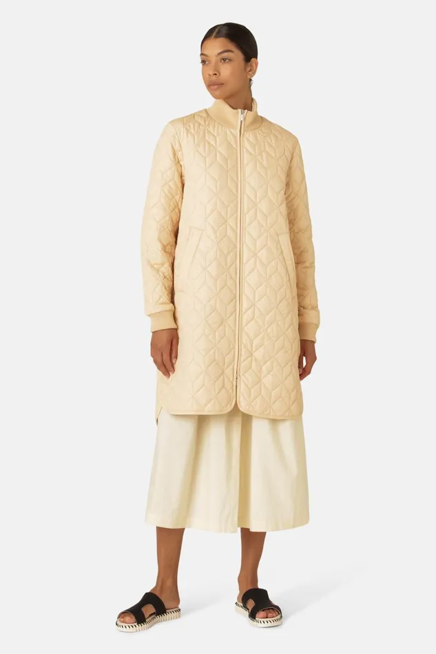 Ilse Jacobsen Padded Quilt Coat 8211 Beige Women Jackets And Coats