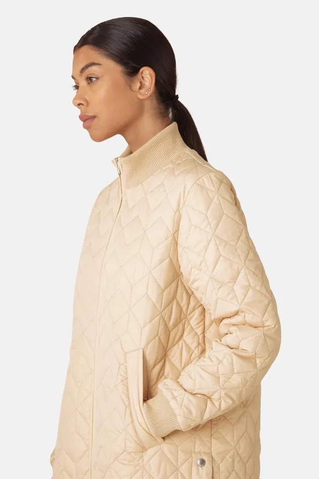 Ilse Jacobsen Padded Quilt Coat 8211 Beige Women Jackets And Coats
