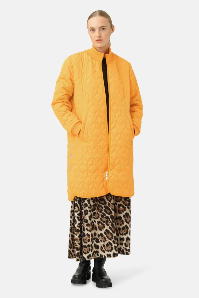 Ilse Jacobsen Padded Quilt Coat 8211 Flame Orange Women Jackets And Coats